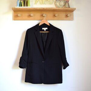 Michael Kors Ruched 3/4 Sleeve Blazer